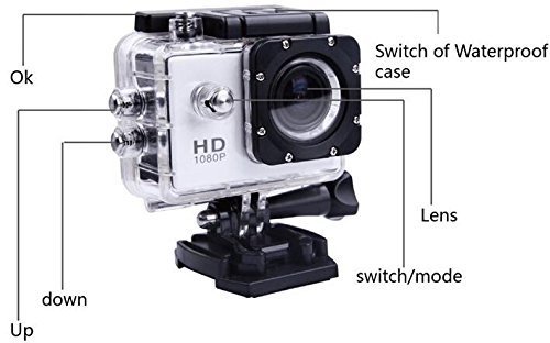 Digi4U Wifi 12Mp 1080P Waterproof HD Helmet Sport Action Video Camera Cam Dv Dvr Silver