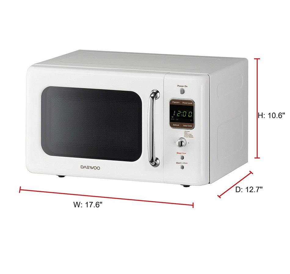 Daewoo Retro Microwave Oven 0.7 Cu Ft, Creme White 700W N7 free image