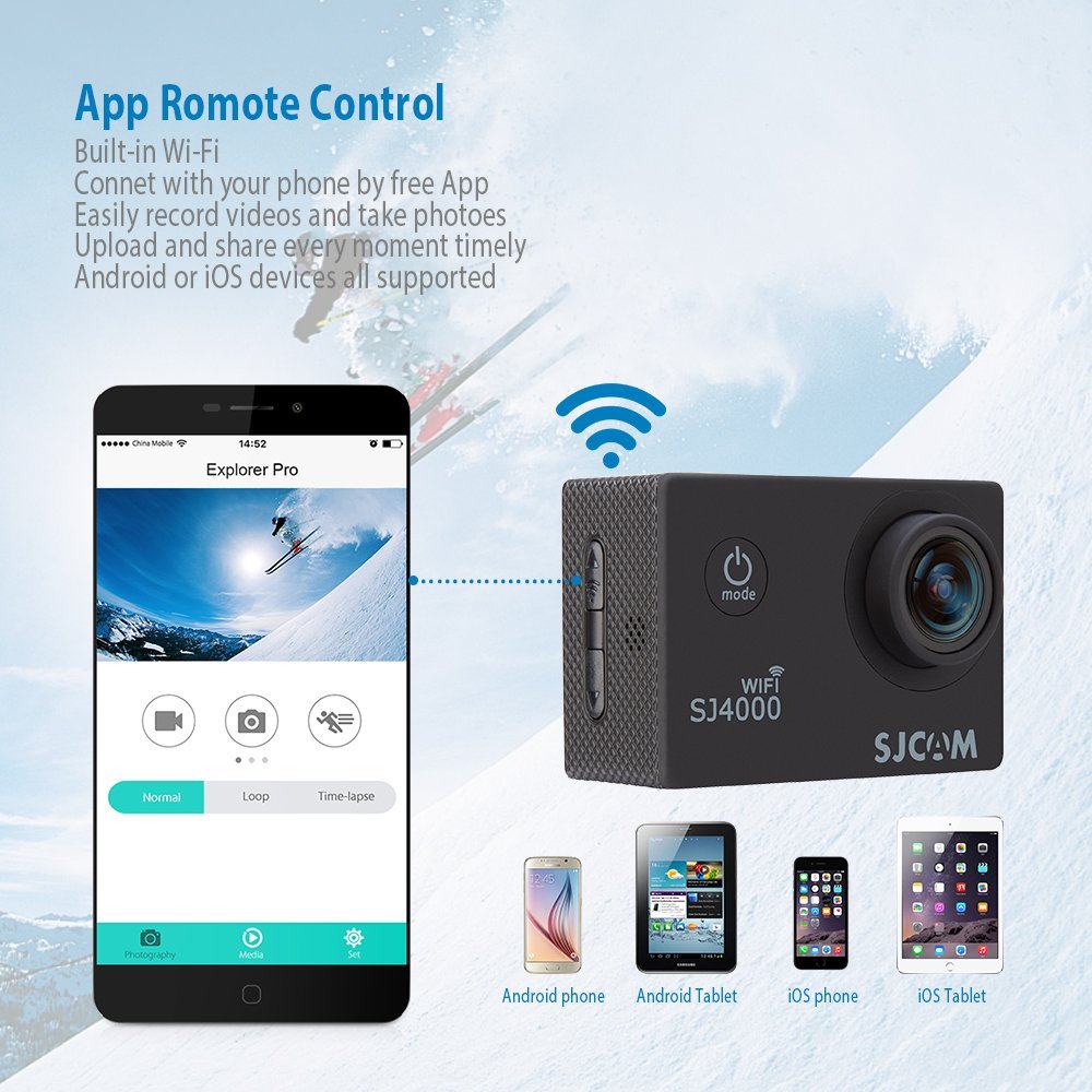 SJCAM SJ4000 WiFi Action Camera FHD 1080P 12MP 2.0 Inch 170 Degree Wide ...