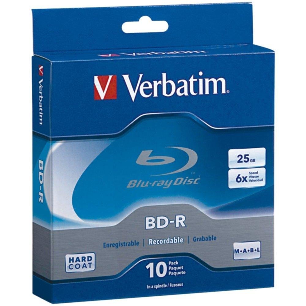 VERBATIM 97238 25GB 6x Blu-ray Disc(R) BD-R (10-ct Spindle) consumer ...
