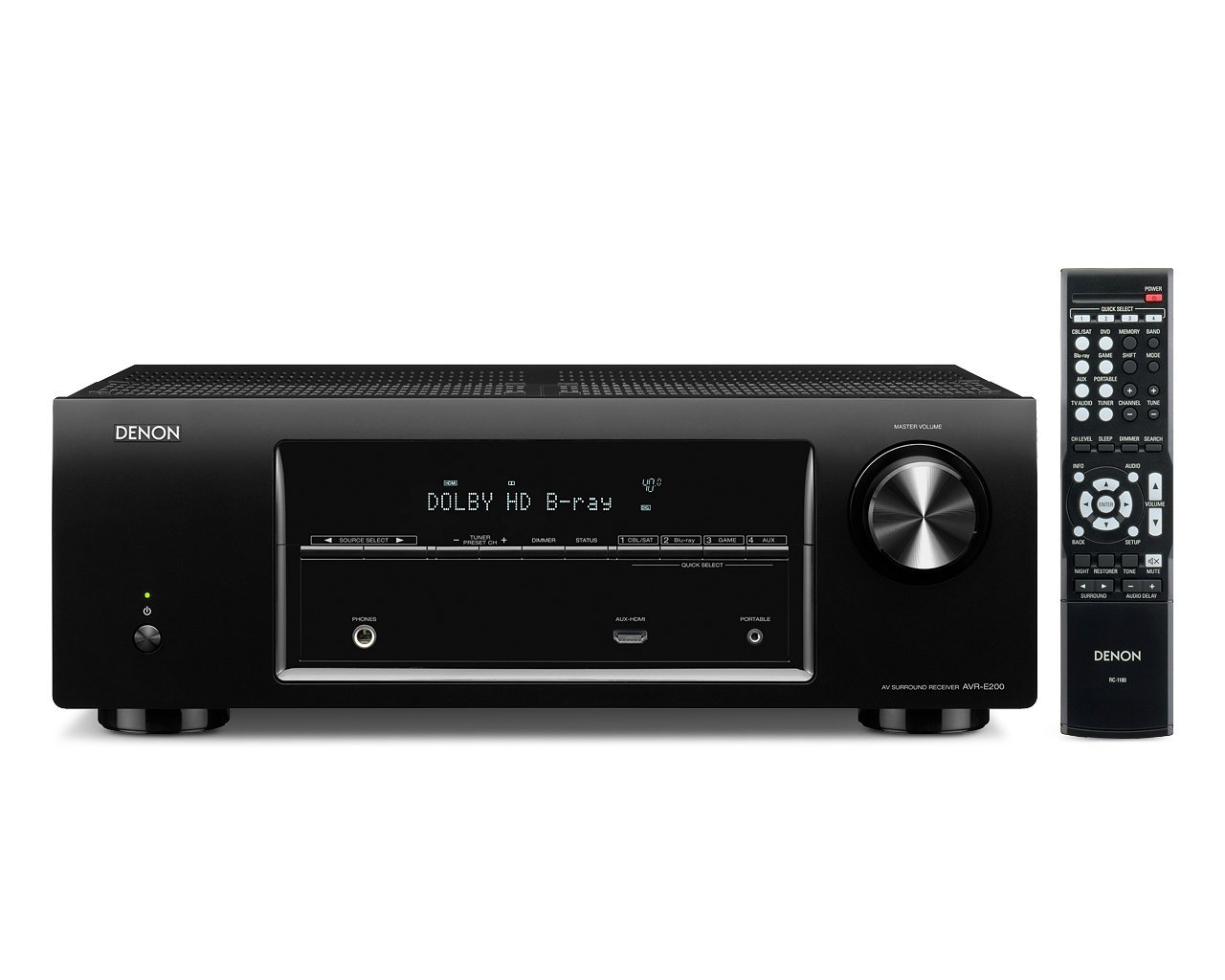 Denon AVRE200 5.1 Channel 3D Pass Through Home Theater AV Receiver