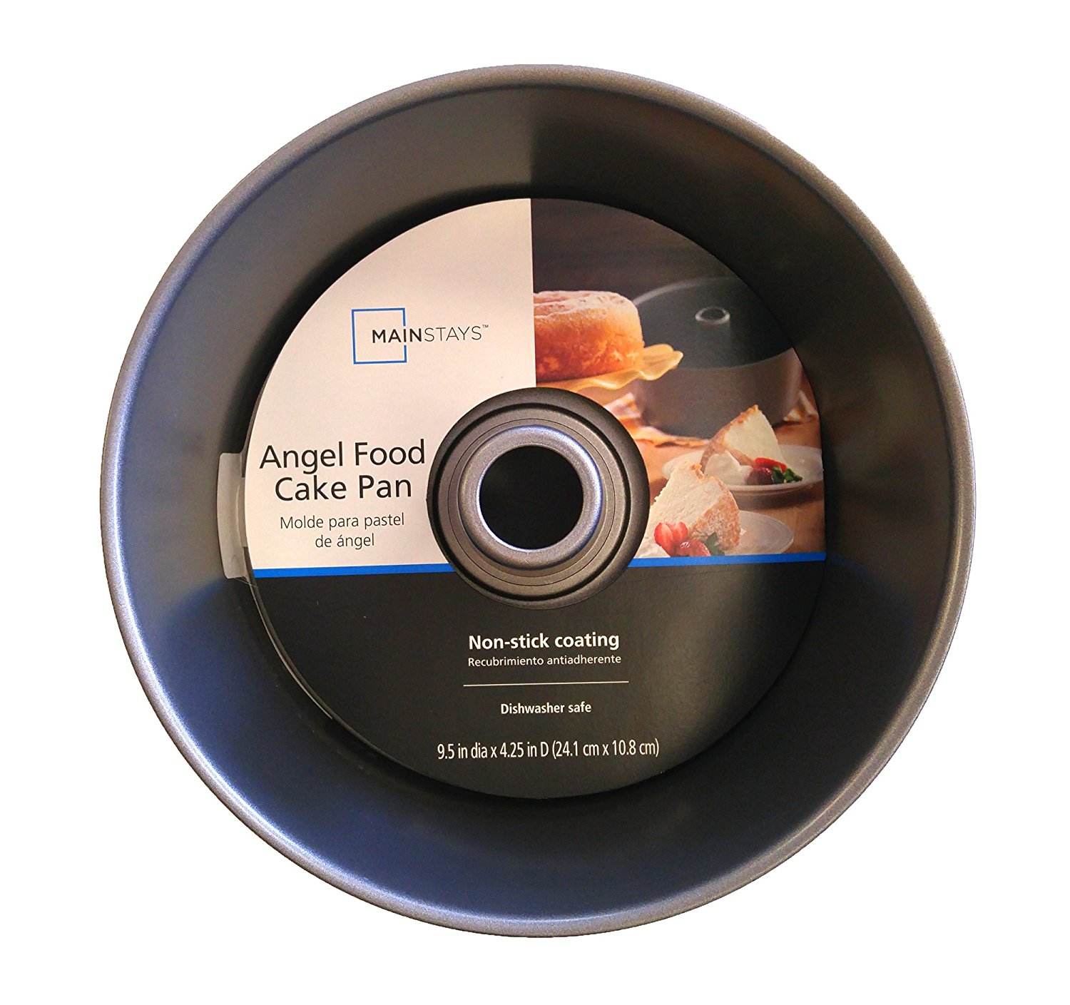 Mainstays NonStick Angel Food Cake Pan 9.5" x 4.25" High Quality