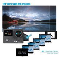 Andoer 2 Inch Dual Screen LCD Ultra HD Wifi Sports Action Camera 4K 15fps 1080P 60fps 12MP 170&deg; Wide-angle for... N4