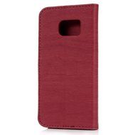 Badalink Galaxy S7 Wallet Case Wood Texture Premuim PU Leather Case Slim Fit Flip Folio Kickstand Case with Card... N28