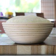 Banneton Proofing Basket 8.5&rdquo; Round with Cloth Liner and FREE Flexible Bowl Scraper for Shaping Dough | Only From... N2