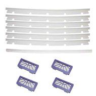 Iautomatic 4 hepa Filters + 6 Blades and 1 Squeegee Replacement For Neato XV-11 xv-12 xv-14