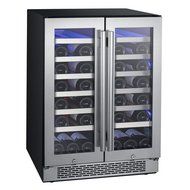 Avallon 42 Bottle 24" Dual Zone French Door Built-In Wine Cooler N3