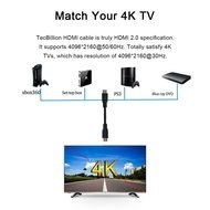 HDMI Cable, TecBillion High Speed CL3 Rated 2.0 HDMI Cable - Supports 4K, 3D and Audio Return, 25 Feet, Black N7