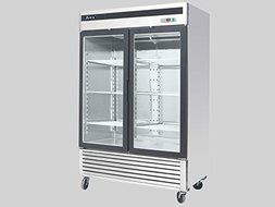 BRAND NEW COMMERCIAL 2 GLASS DOOR REFRIGERATOR.