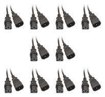 C&amp;E 6-Foot Computer/Monitor Power Extension Cord, C13 to C14, 10 Amp, Black - 10 Pack (CNE25965) N3
