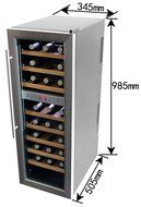 HOMEIMAGE DUAL-ZONE Thermal Electric Wine Cooler with Stainless Steel Door &amp; Wooden Rack for 27 Bottles - HI-27SS N8