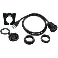 RAYSUN 1 Meter USB and 3.5mm AUX Extension Flush Mount - USB Dash Mount for Car Boat Motorcycle N3