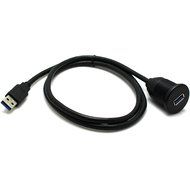 RAYSUN 1 Meter USB and 3.5mm AUX Extension Flush Mount - USB Dash Mount for Car Boat Motorcycle N4