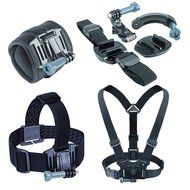 Action Camera Mounting Bundle including a Wrist , Helmet , Chest and Head Strap by USA Gear - Works With GoPro...