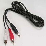 InstallerParts 6Ft 3.5mm Stereo Plug to 2xRCA-M Cable Plug -- Standard Plug Size &ndash; Compatible with IPods, IPhones...