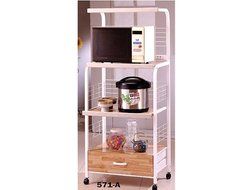 Full Metal Microwave Rack in White with 1 Drawer ADS5071-a
