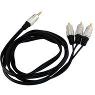 Aluminum Shell and Gold Plated Adapter of 5Ft 1.5m&nbsp;4-Pin 3.5mm Stereo Male to 3 RCA Male Splitter Extension Cable...