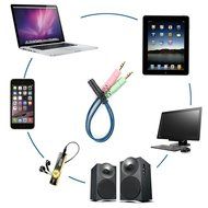 ENVEL 3.5mm Jack Cable Adapter Kit Mutual Convertors for PC headset and Smartphone Tablet Earphone with Headphone... N6