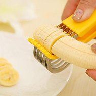 Banana Slicer Chopper Fruit Cutter Cucumber Salad ,Steel and Plastic 7"x1.6"x1.52" N2