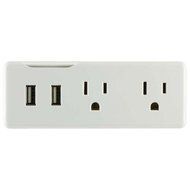 GE 25337 2-Outlet Power Station Wall Tap with 2 USB Outlets consumer electronics