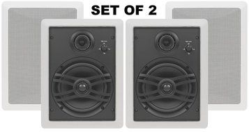 Yamaha Custom Easy-to-install In-Wall Flush Mount 3-Way 150 watts Natural Sound Speaker Set (Pair of 2) with a... N4