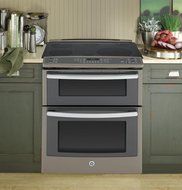 GE PS950EFES Profile 30" Slate Electric Slide-In Smoothtop Double Oven Range - Convection N3