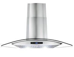 AKDY 36" Wall Mount Stainless Steel Glass Range Hood AZ668AS90 Touch Panel Control Baffle Filter N7