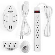 Bestten Wall Outlet Surge Protector with USB Charging, 5 AC Outlets &amp; 2 USB Ports, ETL Certified N7