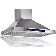AKDY 36" Convertible Wall Mount Stainless Steel Ductless/Ventless Range Hood with Remote N6