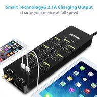 BESTEK 12-Outlet Power Strip Surge Protector 6-Foot Cord with Dual Smart USB and Ethernet / Cable / Satellite... N4