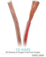 FosPower 14AWG Speaker Wire [14 Gauge | 50 FT] Premium Spooled Oxygen-Free Copper OFC Speaker Wire with Clear... N14