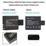 TEKCAM Rechargeable Battery for Waterproof Action Camera (2 x 1050mAh Battery+Charger ) N10