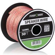 FosPower 14AWG Speaker Wire [14 Gauge | 50 FT] Premium Spooled Oxygen-Free Copper OFC Speaker Wire with Clear... N16