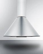 Summit SEH6624C 24" European 600 CFM Range Hood with Curved Canopy and Chimney Design 3-Speed Fan Height Adjustable... N3