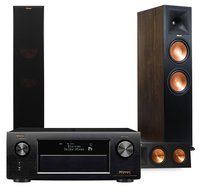 Klipsch Walnut Home Theater System Bundle (RP-280FA, RP-450CA) with Receiver (Denon AVRX4200W + Sub) N6