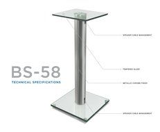 Mount-It! Floor Speaker Stands for Satellite Speakers and Surround Sound (5.1 and 2.1) Systems, Glass and Aluminum... N14