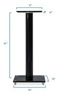 Mount-It! Floor Speaker Stands for Satellite Speakers and Surround Sound (5.1 and 2.1) Systems, Glass and Aluminum... N16