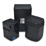 OREI 3 in 1 Continental Europe Travel Adapter Plug with USB and Surge Protection - Type C - Turkey, Italy &amp; More N2
