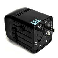 OREI 3 in 1 Continental Europe Travel Adapter Plug with USB and Surge Protection - Type C - Turkey, Italy &amp; More N3