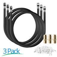 RG-6 | 25 Ft | Black | 2 Pack | UL CL2 Certified Cable Quad Shielded Coaxial Cable For Satellite TV &amp; High Speed... N18
