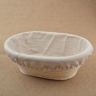 1x Oval Bread Proving Basket , Rattan Banneton Brotform, Size 21x15x8cm , hold 500g dough ,Sour Dough proofing...