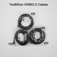 HDMI Cable, TecBillion High Speed CL3 Rated 2.0 HDMI Cable - Supports 4K, 3D and Audio Return, 25 Feet, Black N13