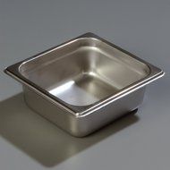 Carlisle 607162 Stainless Steel 18-8 DuraPan Light Gauge 1/6 Size Anti-Jam Food Pan, 1.6 quart Capacity, 2.5"...