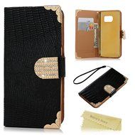 S7 Case,Samsung Galaxy S7 Case (Non-Edge) - Mavis's Diary Premium Wallet Flip Case Fashion Lizard PU Leather Bling... N23