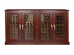 400-Model White Oak Wine Credenza with 4 Glass Doors by Vinotemp N3