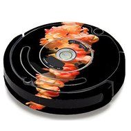Skin Decal Vinyl Wrap For IRobot Roomba 650 655 Vacuum / Orange Cloud Smoke