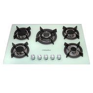 Ship from US !! Windmax 30" Kitchen White Tempered Glass 5 Burners Built-in NG/LPG Gas Cooktops N6