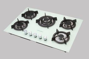 Ship from US !! Windmax 30" Kitchen White Tempered Glass 5 Burners Built-in NG/LPG Gas Cooktops N7