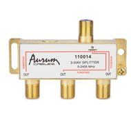 Aurum Cables 8-way Coax Cable Splitter F-type for Video VCR Cable Tv Antenna- Frequency Range 5-2400 Mhz 3-pack N15
