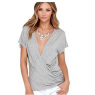 Banggood Womens sexy back front Deep-V Shirt Blouse Tops Multi Wearing